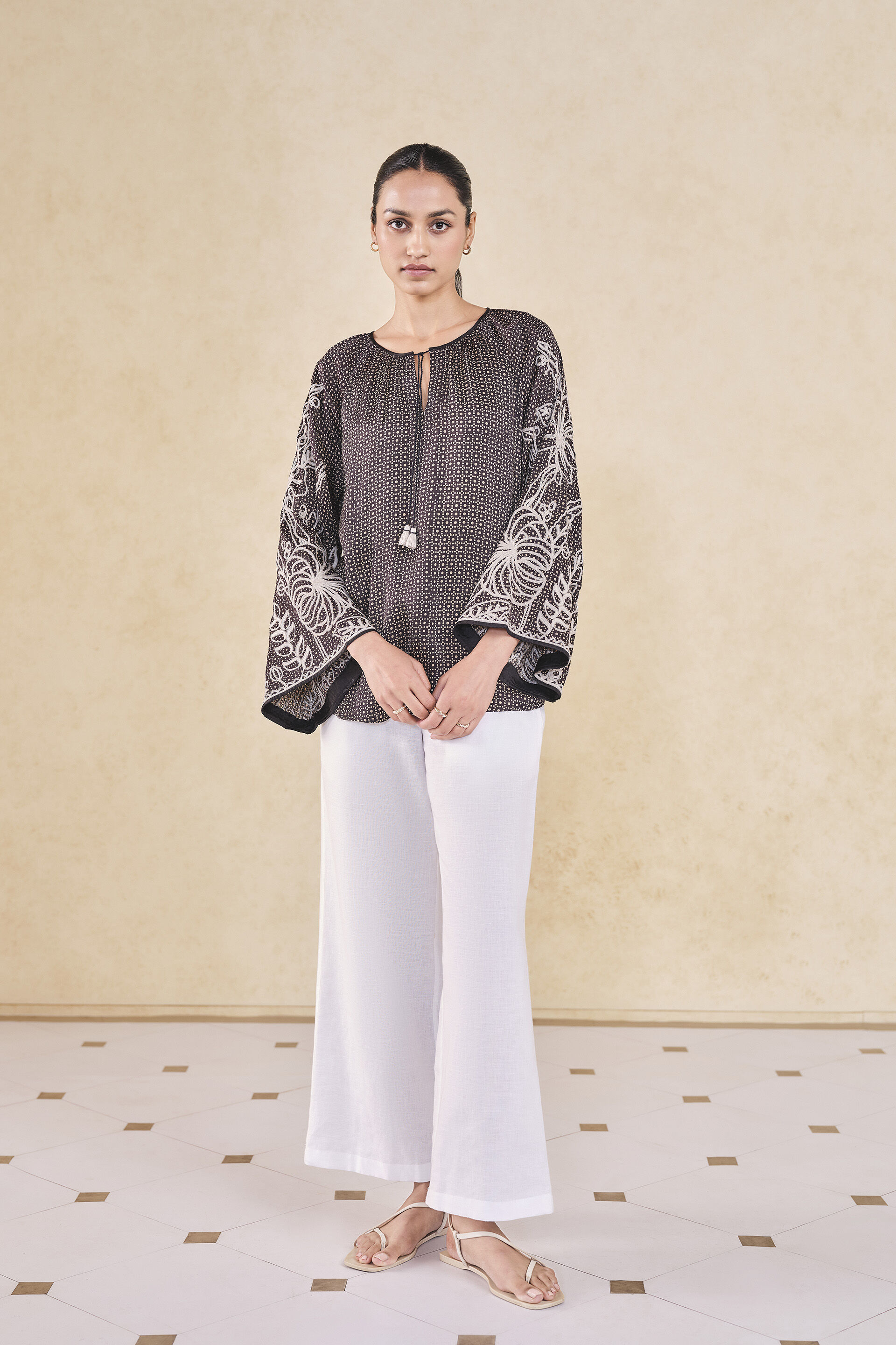 Terrain Handcrafted Ajrakh Top - Black